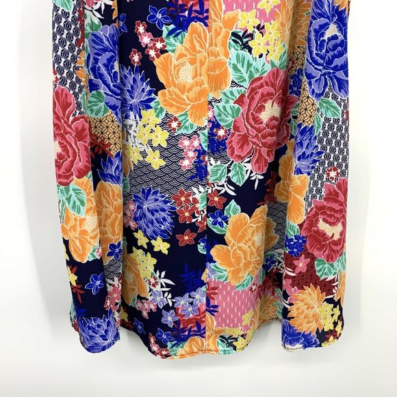 Cupio Blue Floral Print Sleeveless Shift Dress - Picture 6 of 7